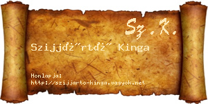 Szijjártó Kinga névjegykártya